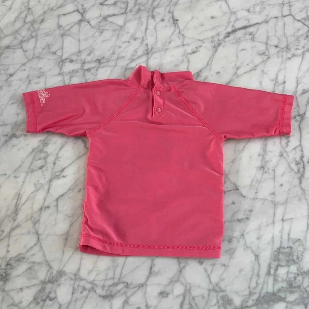 UV Skinz UPF 50 Pink Swim Shirt Rashguard Size 12-18 Months Parrot